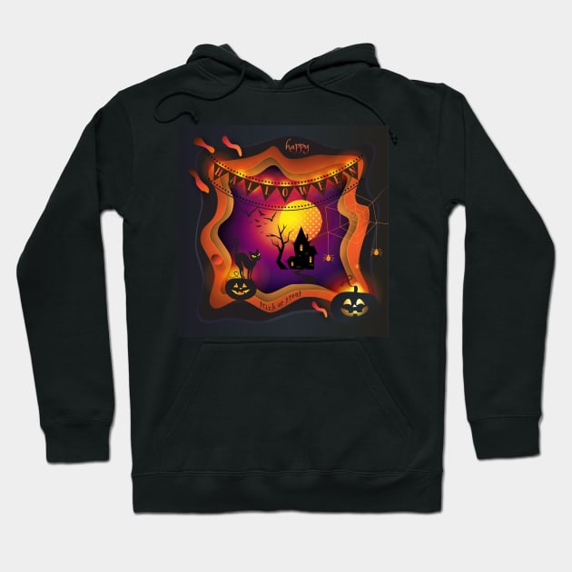 Halloween night party illustration Holiday decoration Hoodie by sofiartmedia